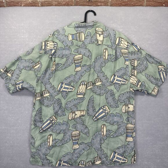 Tommy Bahama Men's Large 100% Silk Short Sleeve Button Up Hawaiian Bongo Shirt - Picture 6 of 8